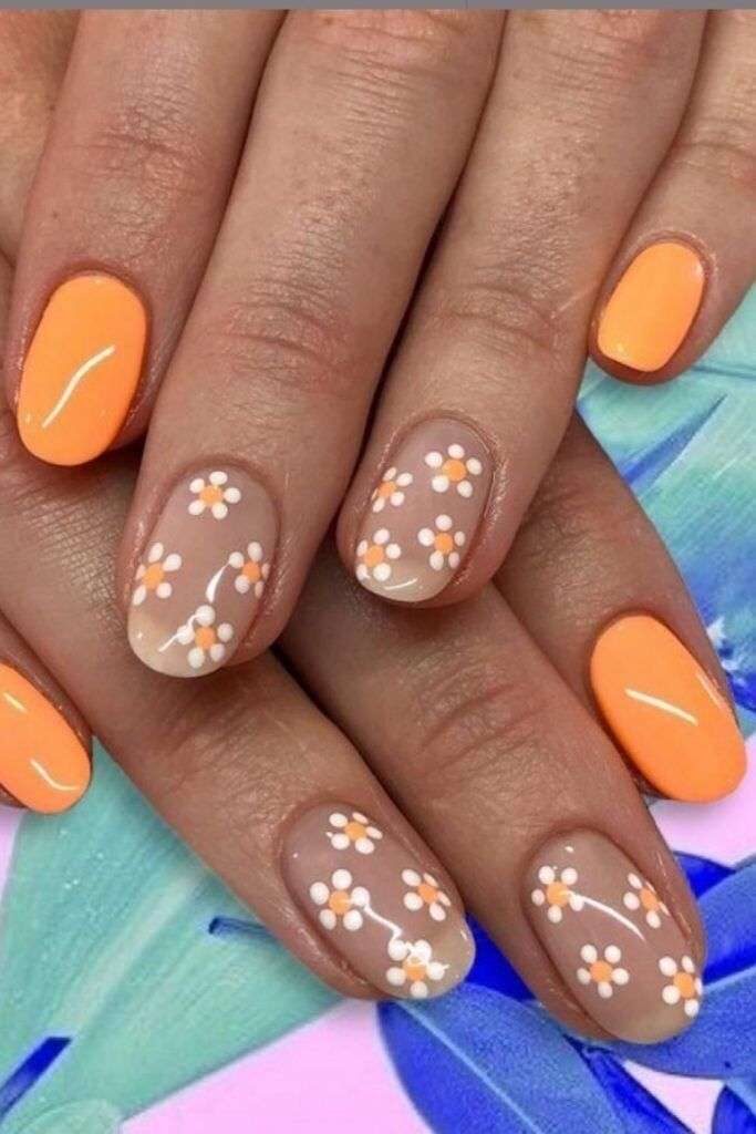 Orange Nail Art Design