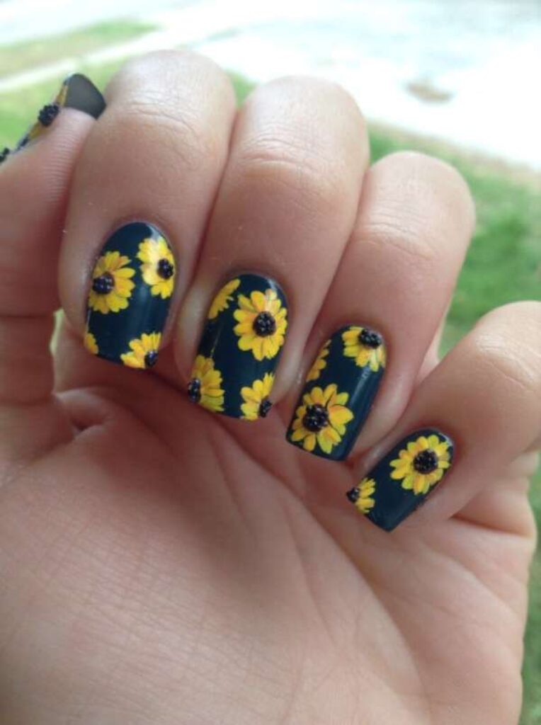 Sunflower Nails Strips Ideas