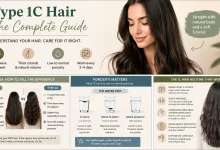 Type 1C Hair: What It Is, How to Identify It, and How to Care for It 5 Woman with Type 1C hair showing natural volume, slight waves, and healthy shine in a complete hair care guide