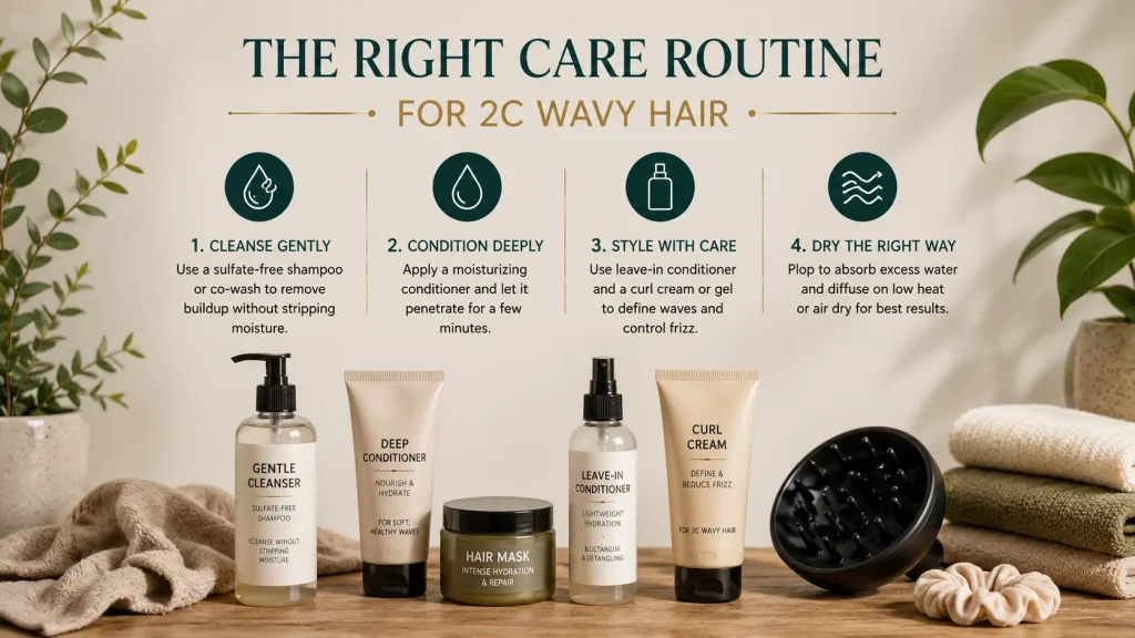 Best Type 2C Hair Care Routine for Defined Waves