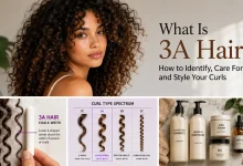 Woman with healthy 3A hair showing loose S-shaped spiral curls with natural volume and definition